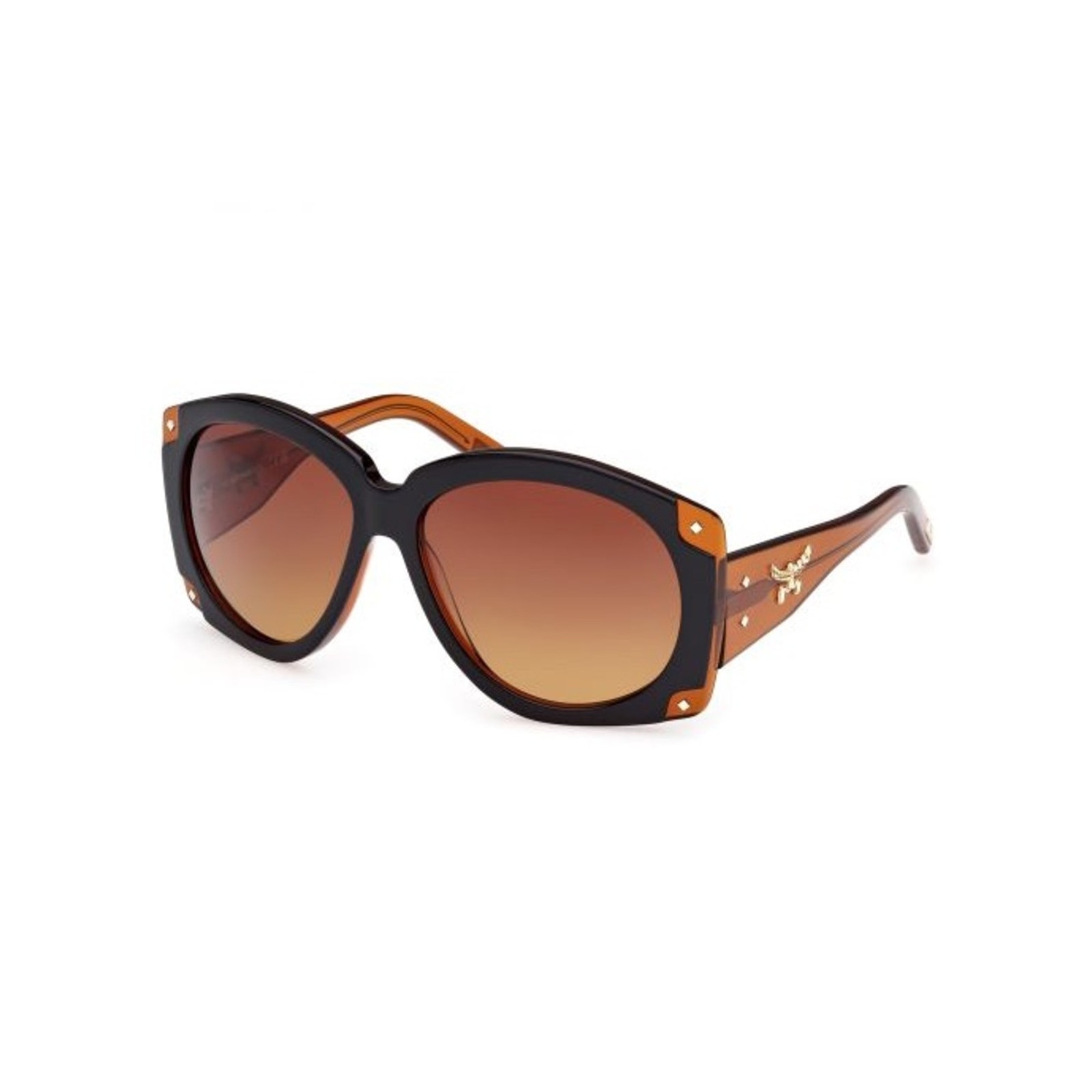 New!!! Mcm Black And Brown Oversized Gradient Oval Sunglasses Authentic